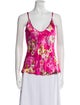 L'Agence Floral Print V-Neck Top