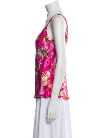 L'Agence Floral Print V-Neck Top