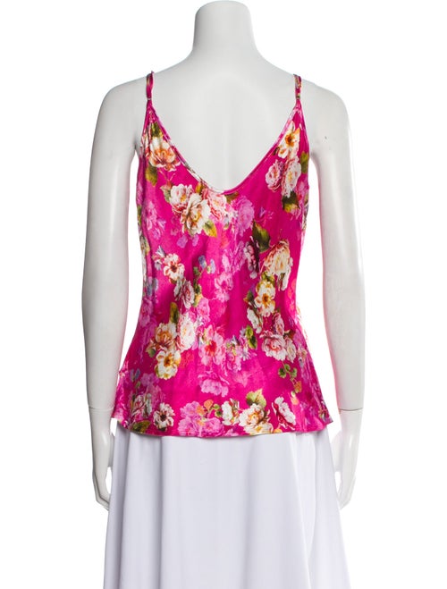 L'Agence Floral Print V-Neck Top