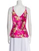 L'Agence Floral Print V-Neck Top
