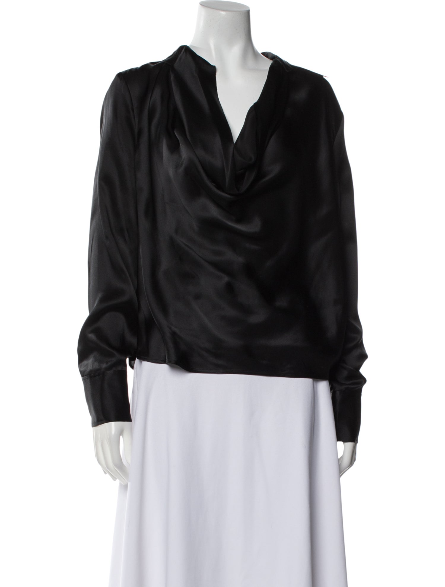 L'Agence Silk Cowl Neck Blouse