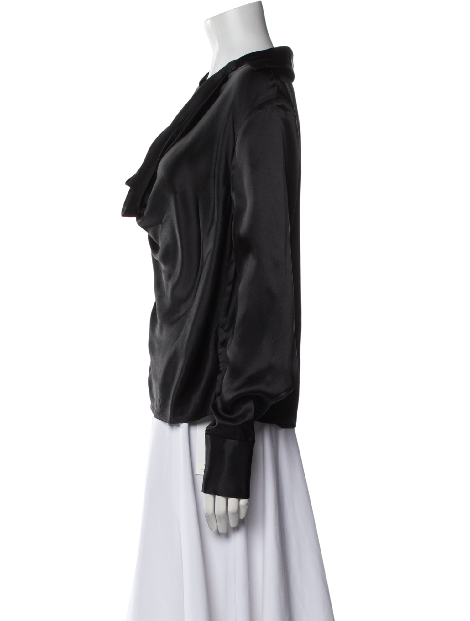 L'Agence Silk Cowl Neck Blouse