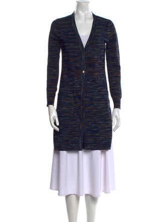 L'Agence Striped V-Neck Sweater