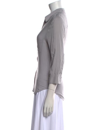 L'Agence Three-Quarter Sleeve Button-Up Top