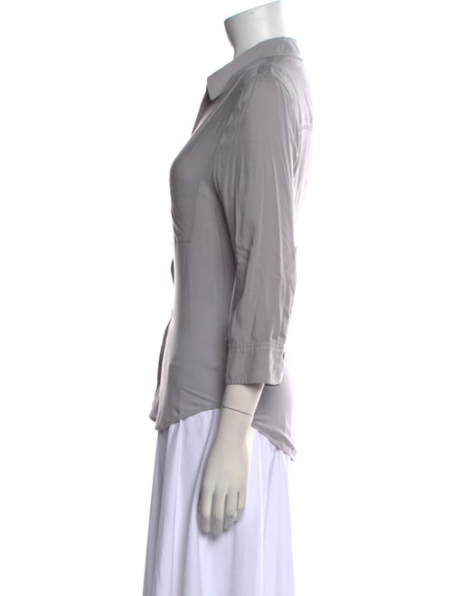 L'Agence Three-Quarter Sleeve Button-Up Top