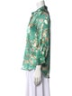 L'Agence Silk Floral Print Button-Up Top