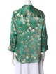 L'Agence Silk Floral Print Button-Up Top