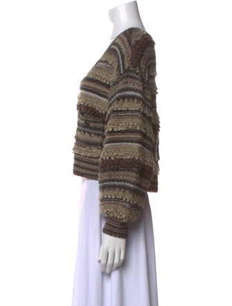 L'Agence Striped V-Neck Sweater