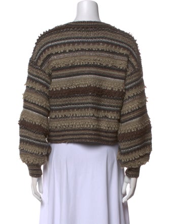 L'Agence Striped V-Neck Sweater