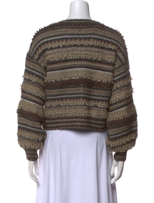 L'Agence Striped V-Neck Sweater