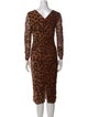 L'Agence Animal Print Midi Length Dress