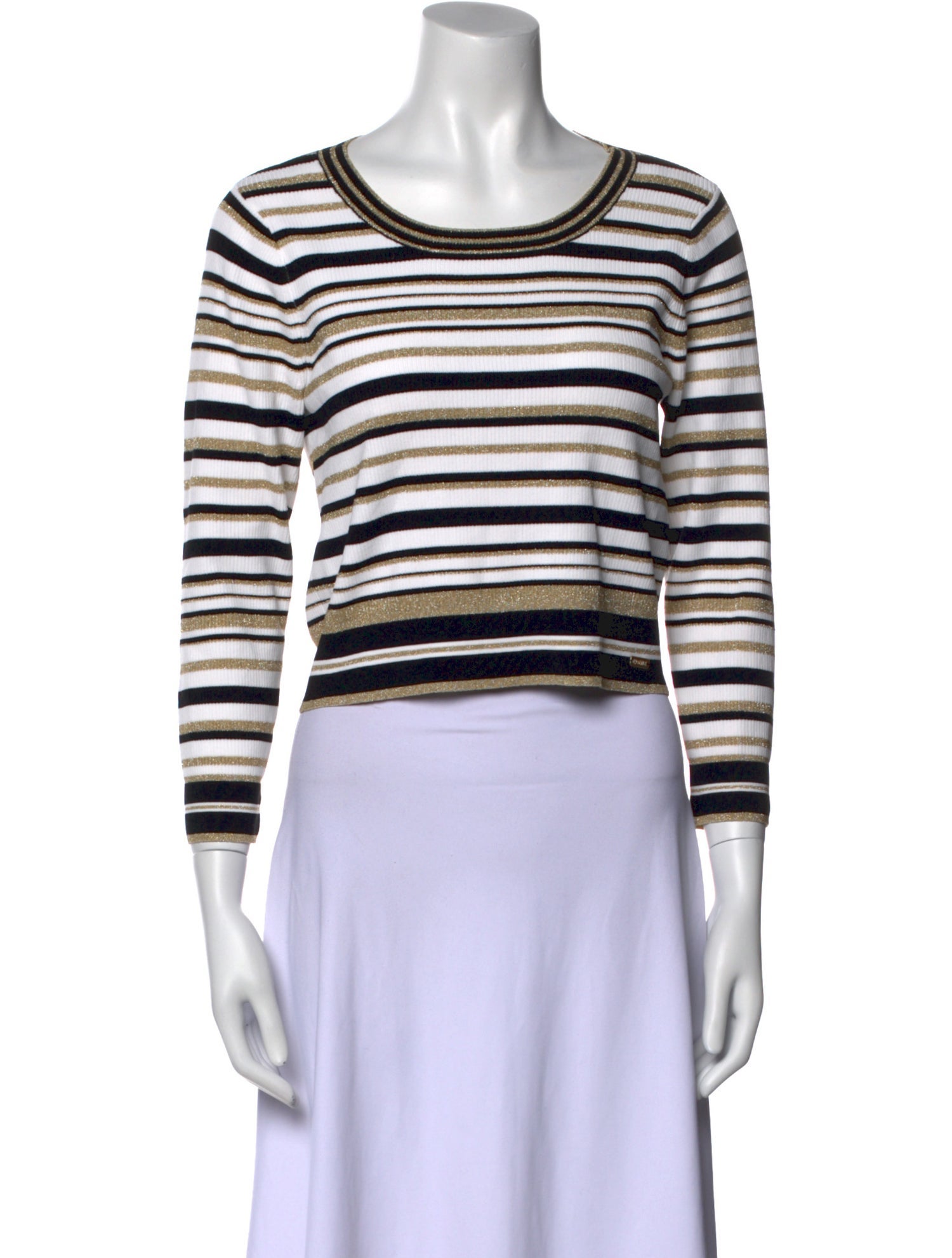 L'Agence Striped Scoop Neck Crop Top w/ Tags