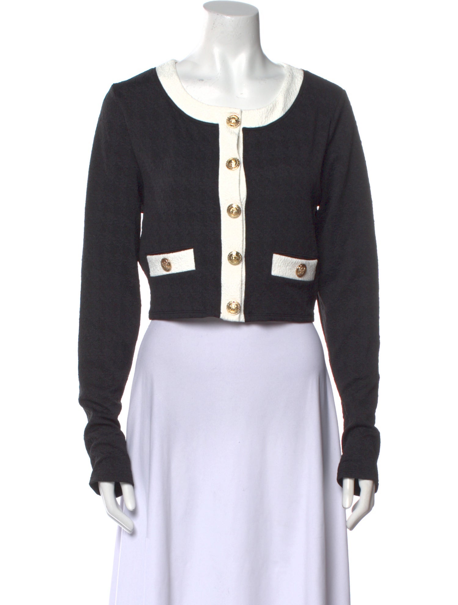 L'Agence Colorblock Pattern Scoop Neck Crop Top w/ Tags