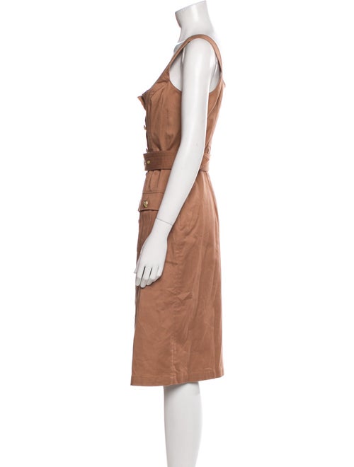 L'Agence Square Neckline Midi Length Dress