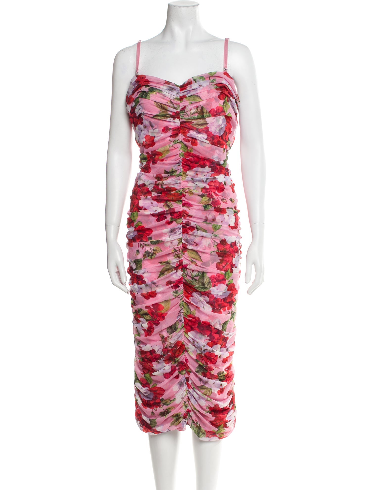 L'Agence Floral Print Midi Length Dress