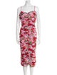 L'Agence Floral Print Midi Length Dress