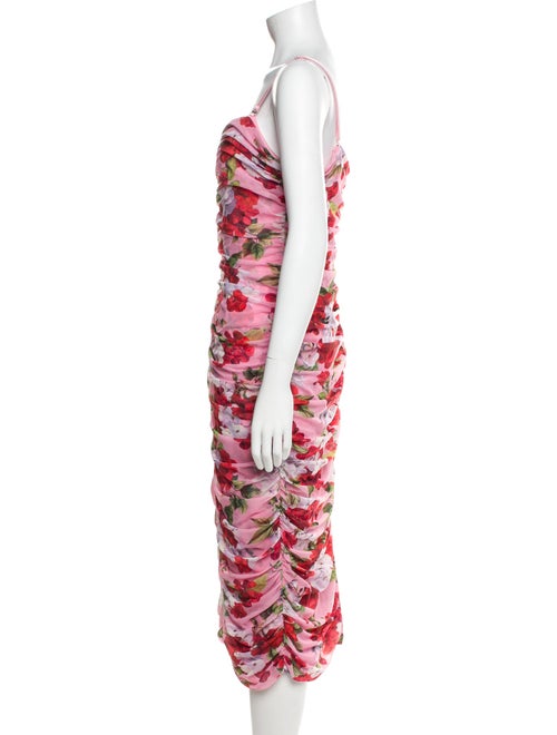 L'Agence Floral Print Midi Length Dress