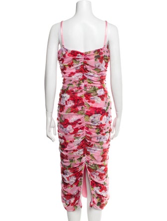L'Agence Floral Print Midi Length Dress