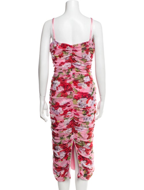 L'Agence Floral Print Midi Length Dress