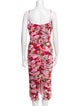 L'Agence Floral Print Midi Length Dress