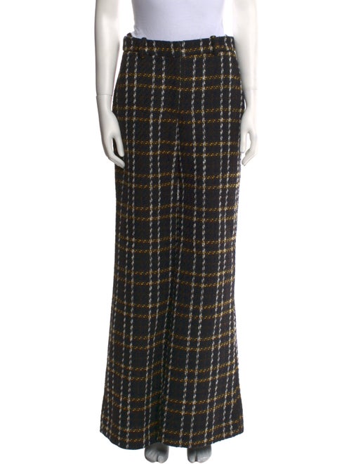 L'Agence Plaid Print Wide Leg Pants