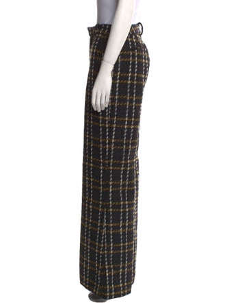 L'Agence Plaid Print Wide Leg Pants