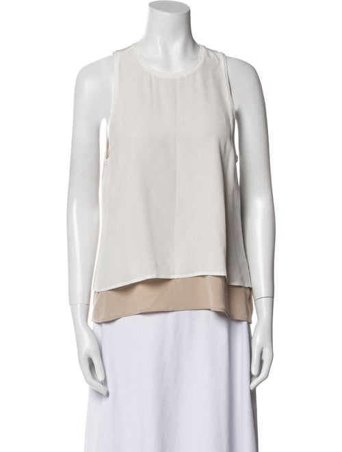 L'Agence Silk Crew Neck Top