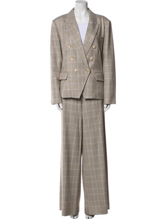 L'Agence Plaid Print Pant Set