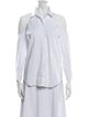 L'Agence Halterneck Three-Quarter Sleeve Button-Up Top