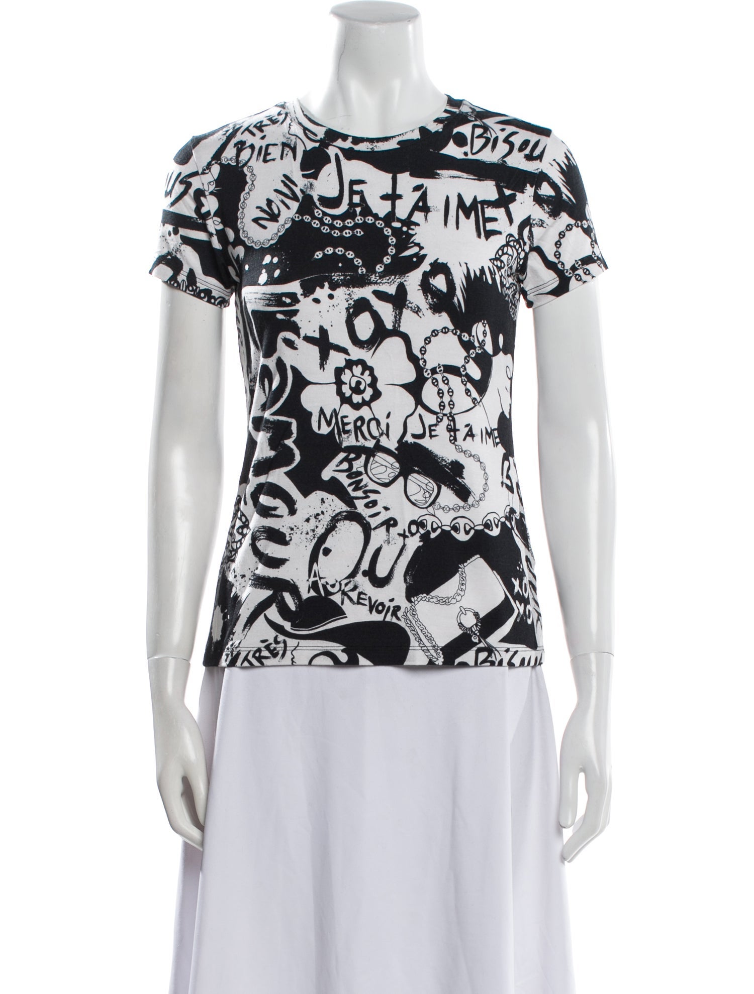 L'Agence Printed Crew Neck T-Shirt