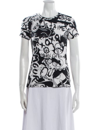 L'Agence Printed Crew Neck T-Shirt