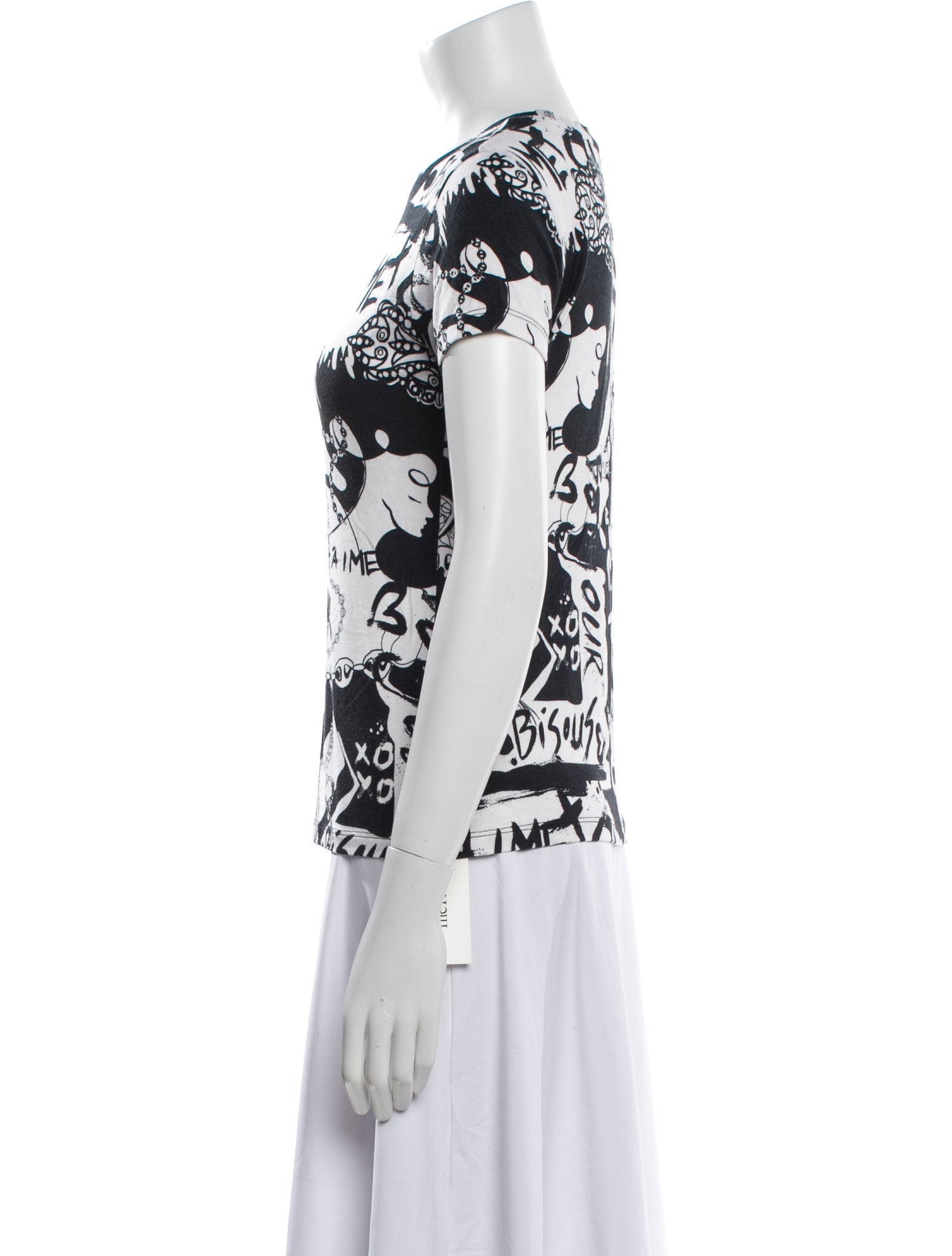 L'Agence Printed Crew Neck T-Shirt