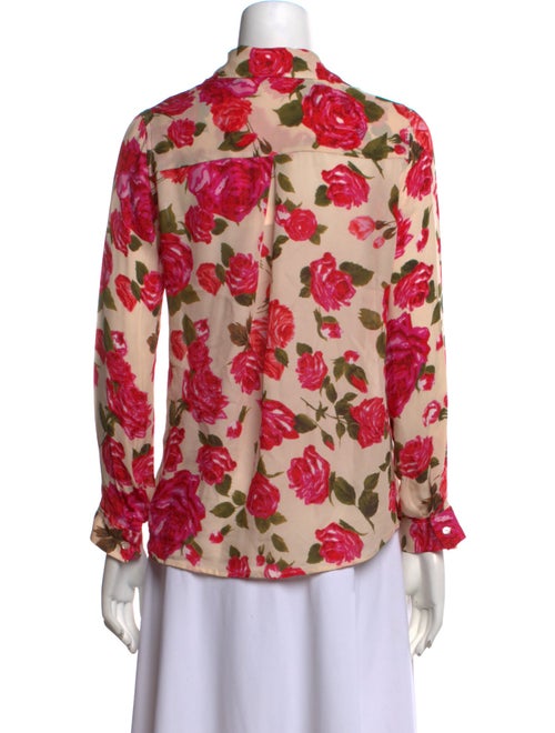 L'Agence Floral Print Long Sleeve Button-Up Top
