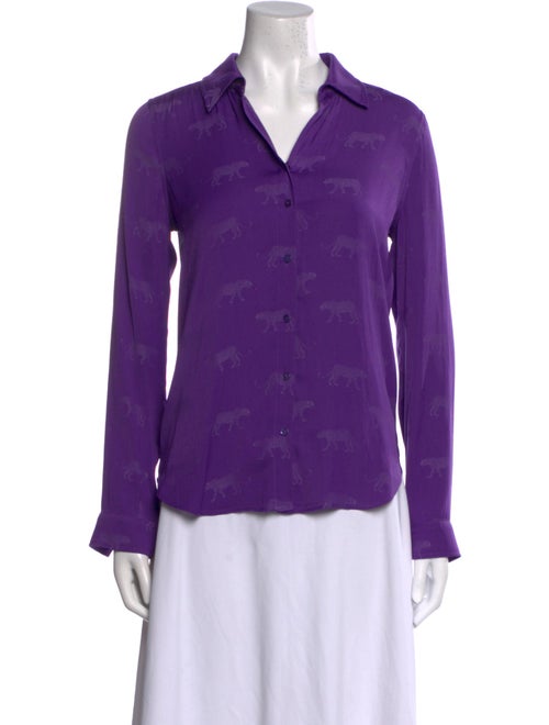 L'Agence Silk Long Sleeve Button-Up Top