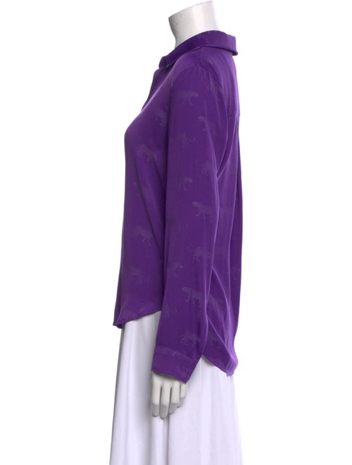 L'Agence Silk Long Sleeve Button-Up Top