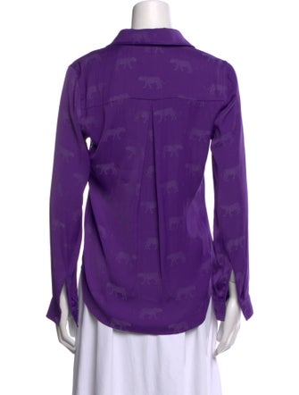 L'Agence Silk Long Sleeve Button-Up Top