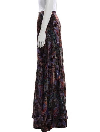L'Agence Paisley Print Long Skirt