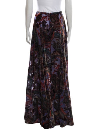 L'Agence Paisley Print Long Skirt