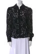 L'Agence Lace Pattern Long Sleeve Button-Up Top