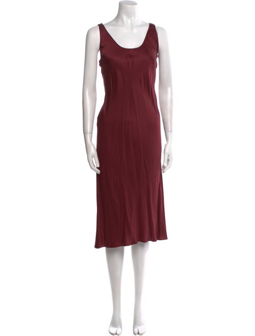 L'Agence Scoop Neck Midi Length Dress