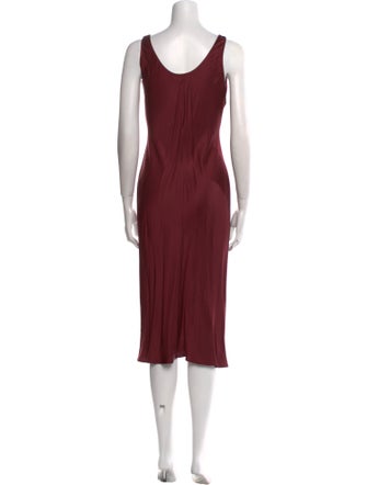 L'Agence Scoop Neck Midi Length Dress