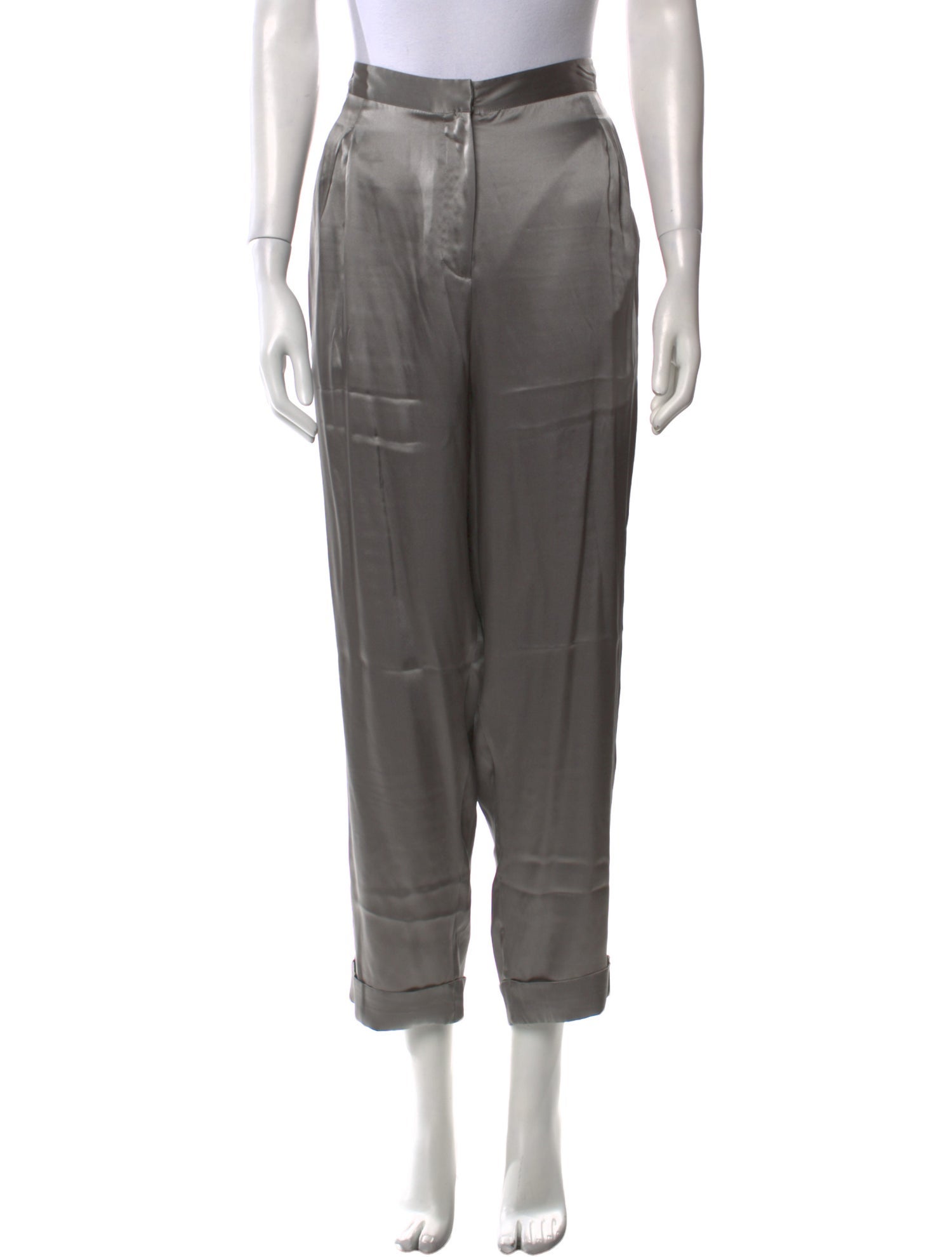 L'Agence Silk Straight Leg Pants