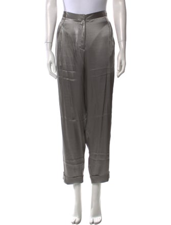 L'Agence Silk Straight Leg Pants