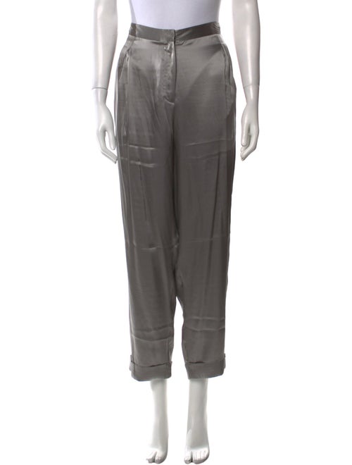L'Agence Silk Straight Leg Pants