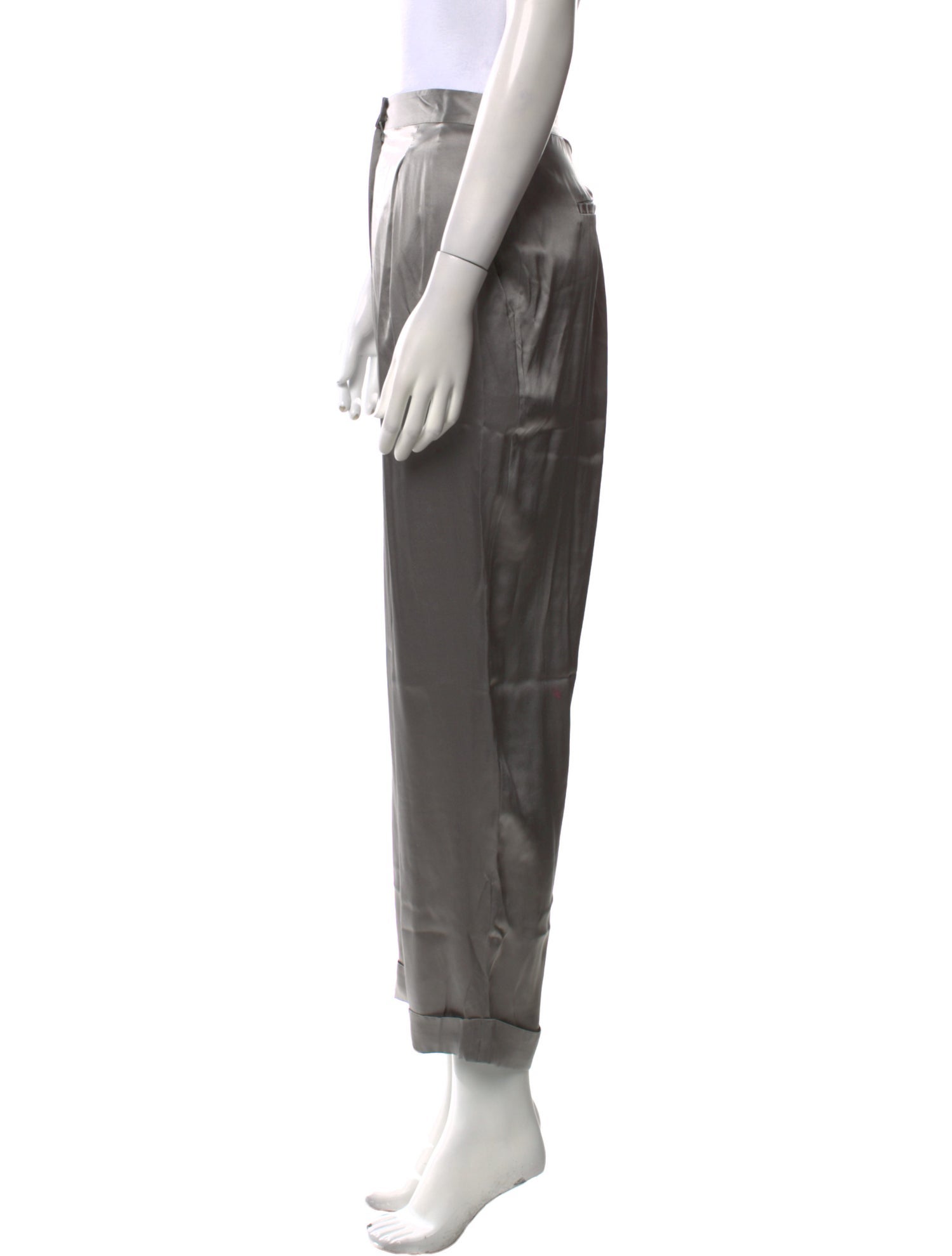 L'Agence Silk Straight Leg Pants