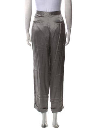 L'Agence Silk Straight Leg Pants