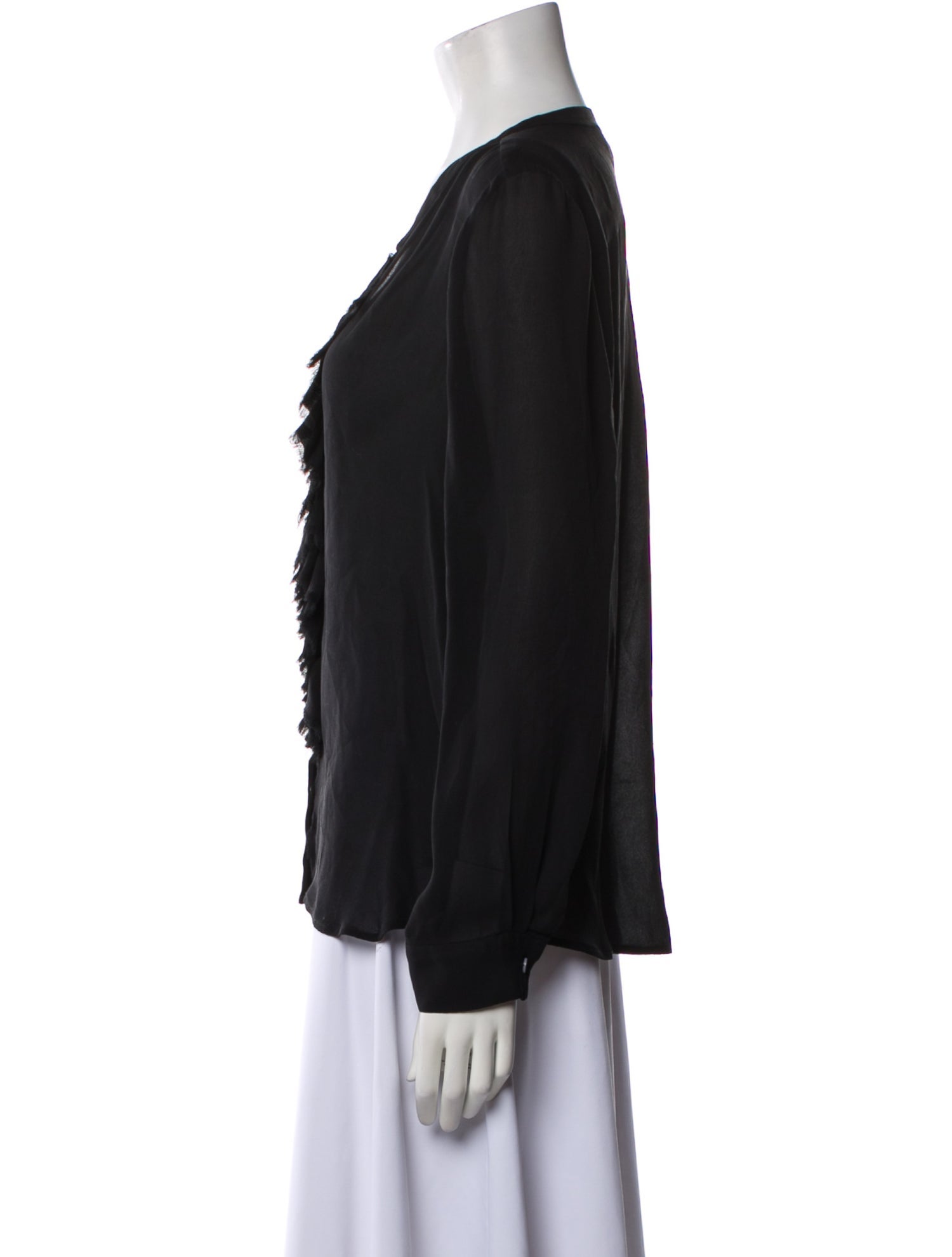 L'Agence Silk V-Neck Blouse