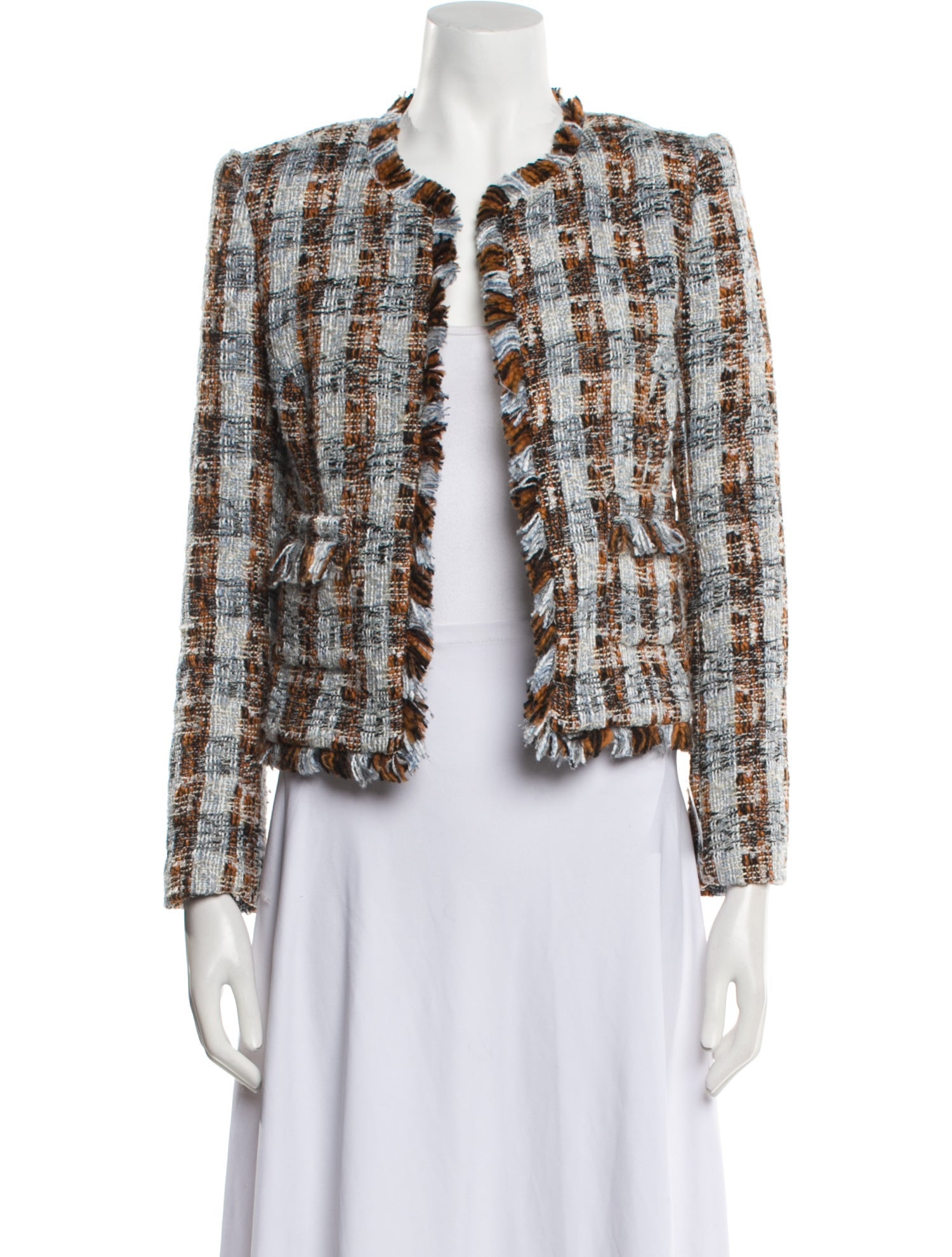 L'Agence Tweed Pattern Evening Jacket