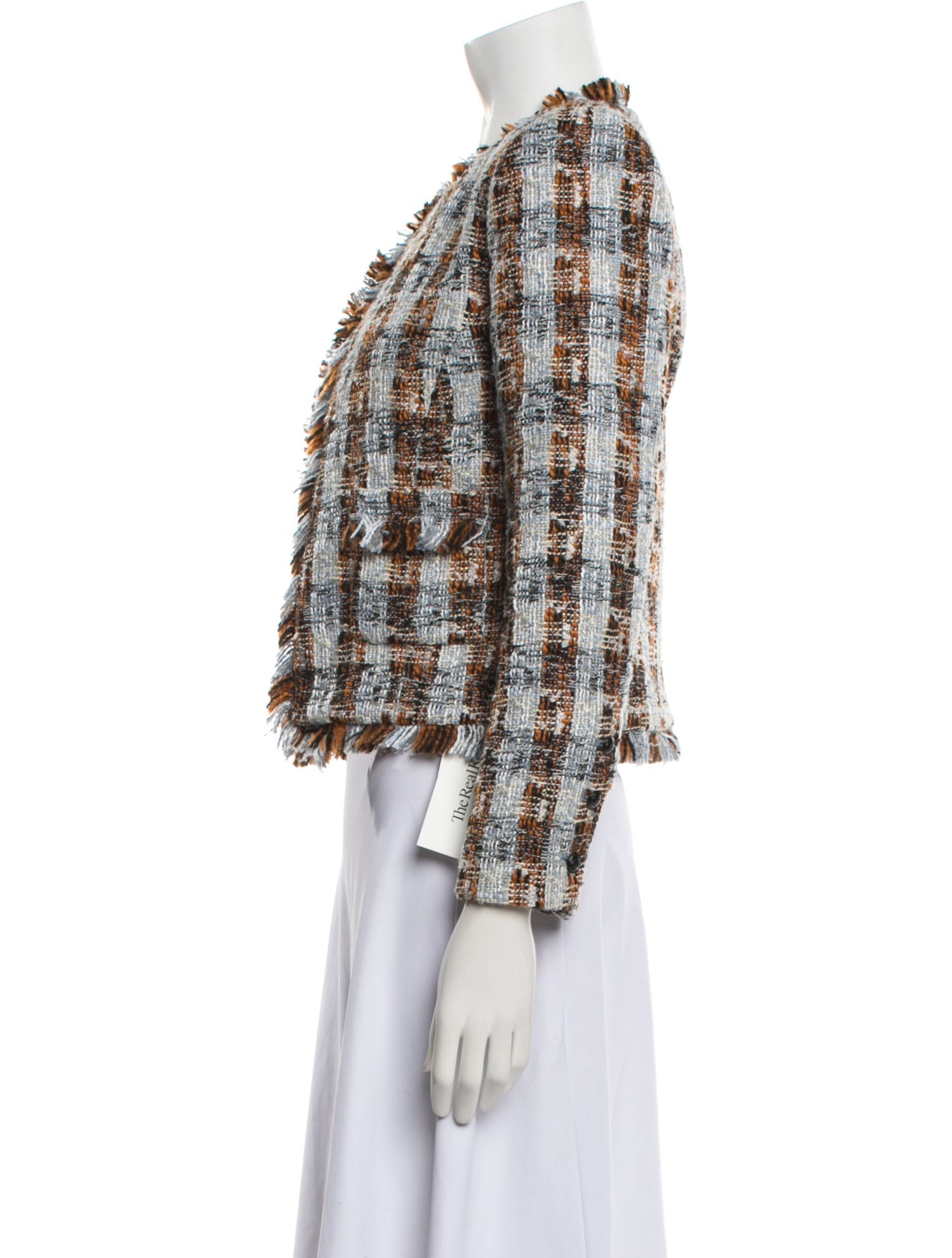 L'Agence Tweed Pattern Evening Jacket