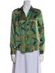 L'Agence Silk Printed Button-Up Top